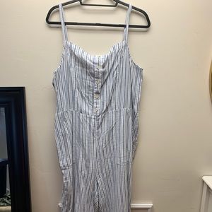 Old Navy Striped Linen-Blend Cami Jumpsuit